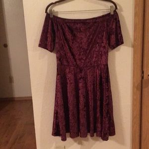 Off the shoulder Velveteen Dress